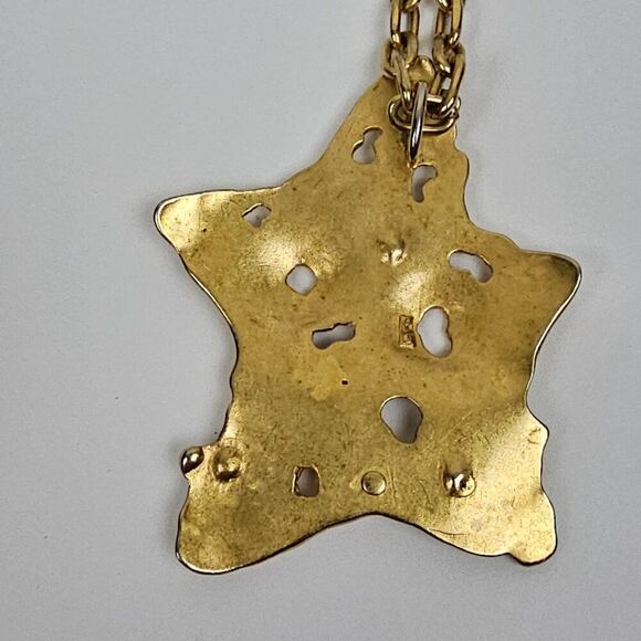 FO Fernando Originals Cream Enamel Star Pendant Necklace Abstract Haute Couture - Picture 4 of 15